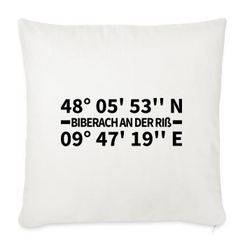Biberach an der Riß Koordinaten - Sofakissenbezug 45 x 45 cm - Naturweiß  - Vorne