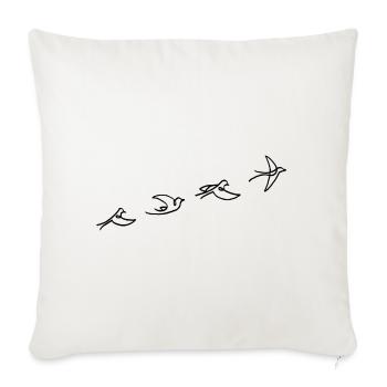 The flight of the black bird - Sofa pillowcase 17,3'' x 17,3'' (45 x 45 cm) - natural white - Front