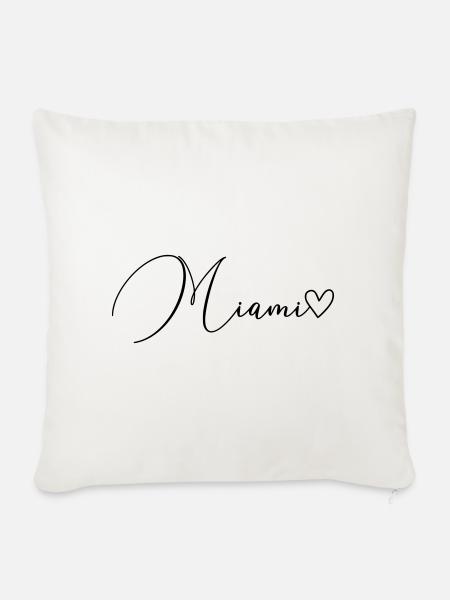 Miami Schrift - Sofakissenbezug 45 x 45 cm - Naturweiß