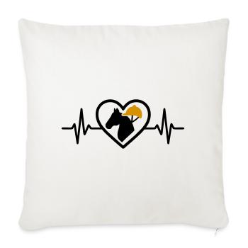 Équitation Coeur Cheval Sport Passion Cadeau - Housse de coussin décorative 45 x 45 cm - blanc nature - Devant