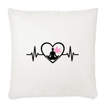 Yoga Heart Woman Silhouette Lotus Wellness - Sofa pillowcase 17,3'' x 17,3'' (45 x 45 cm) - natural white - Front
