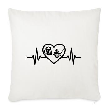 Bière de billard Heart - Housse de coussin décorative 45 x 45 cm - blanc nature - Devant