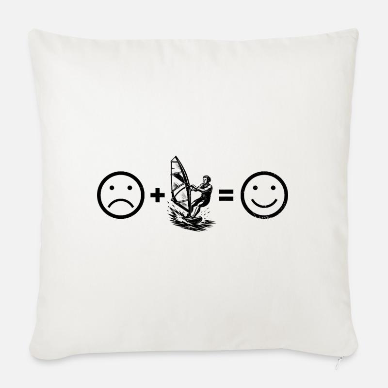 Déclaration directe sur la planche à voile - Housse de coussin décorative 45 x 45 cm - blanc nature