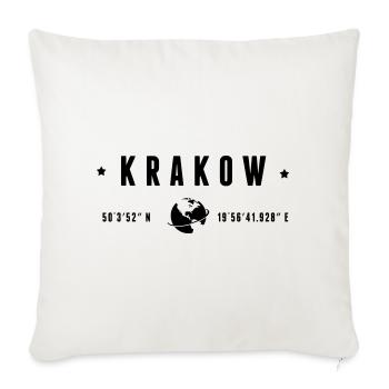 Krakauer GPS-Koordinaten Globe Moderne Typografie - Sofakissenbezug 45 x 45 cm - Naturweiß  - Vorne