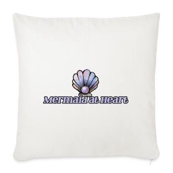 Sirène au cœur Emblème de la Coquille - Housse de coussin décorative 45 x 45 cm - blanc nature - Devant