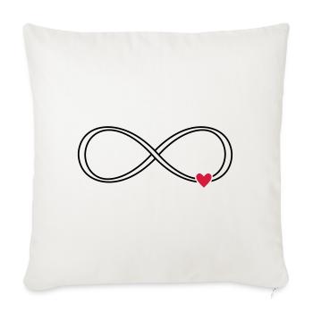 Infinity heart sign symbol gift love - Sofa pillowcase 17,3'' x 17,3'' (45 x 45 cm) - natural white - Front