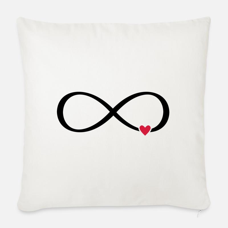 Unendlichkeitszeichen Herz Liebe Geschenk - Sofakissenbezug 45 x 45 cm - Naturweiß 