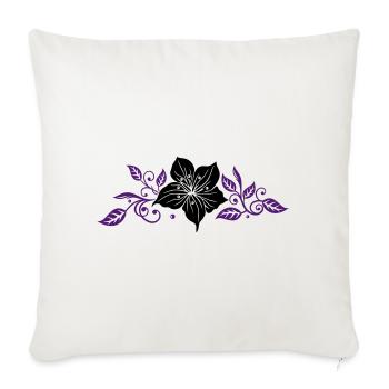 Lily avec des feuilles. Ornement. - Housse de coussin décorative 45 x 45 cm - blanc nature - Devant