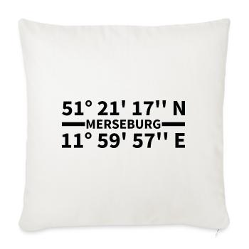 Merseburg coordinates - Sofa pillowcase 17,3'' x 17,3'' (45 x 45 cm) - natural white - Front