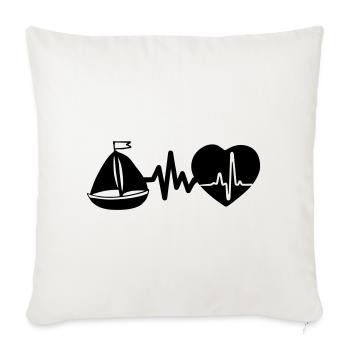La voile, c’est la vie, un battement de cœur pour le capitaine et le marin - Housse de coussin décorative 45 x 45 cm - blanc nature - Devant