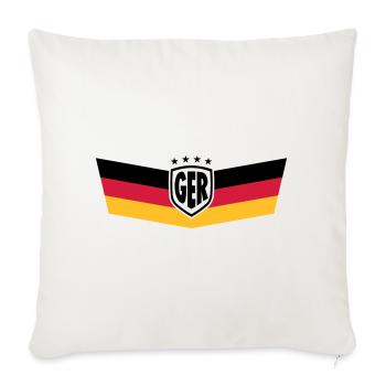 GERMANY DEUTSCHLAND BRUST STREIFEN 4 STERNE - Sofakissenbezug 45 x 45 cm - Naturweiß  - Vorne