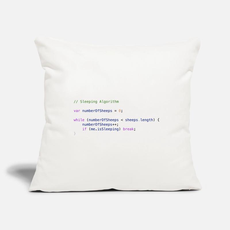 Programmers code sheep count logic Sofa pillowcase 17,3'' x 17,3'' (45 x 45 cm)