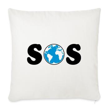 SOS – Earth Day / Klimawandel (B / 3C / SVG) - Sofakissenbezug 45 x 45 cm - Naturweiß  - Vorne