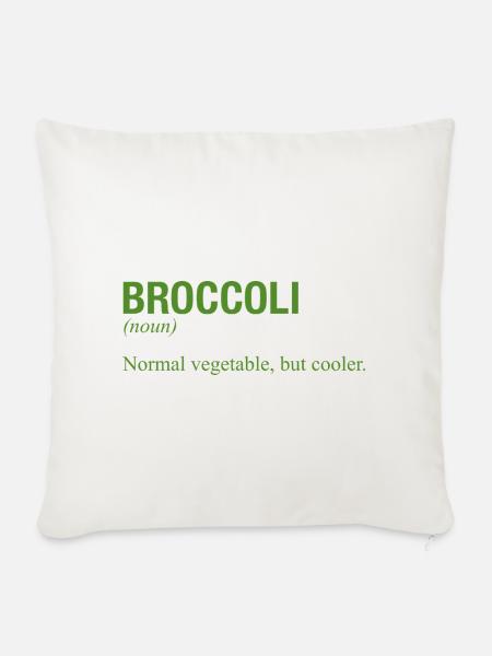 BROCCOLI Brokkoli - Sofakissenbezug 45 x 45 cm - Naturweiß