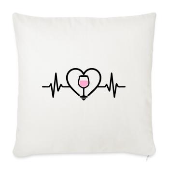 Vin Vin Verre Coeur Vin Rosé - Housse de coussin décorative 45 x 45 cm - blanc nature - Devant