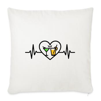 Cocktails Coeur Fête d’été Vacances - Housse de coussin décorative 45 x 45 cm - blanc nature - Devant