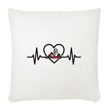 Herz Kart – Passion Racing - Sofa pillowcase 17,3'' x 17,3'' (45 x 45 cm) - natural white - Front