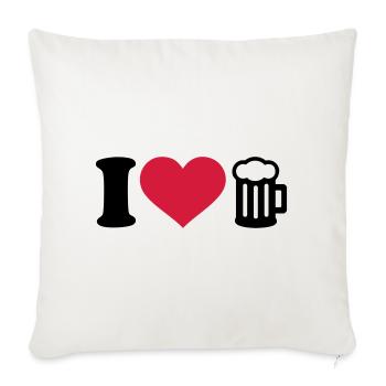 J'aime la bière - Housse de coussin décorative 45 x 45 cm - blanc nature - Devant