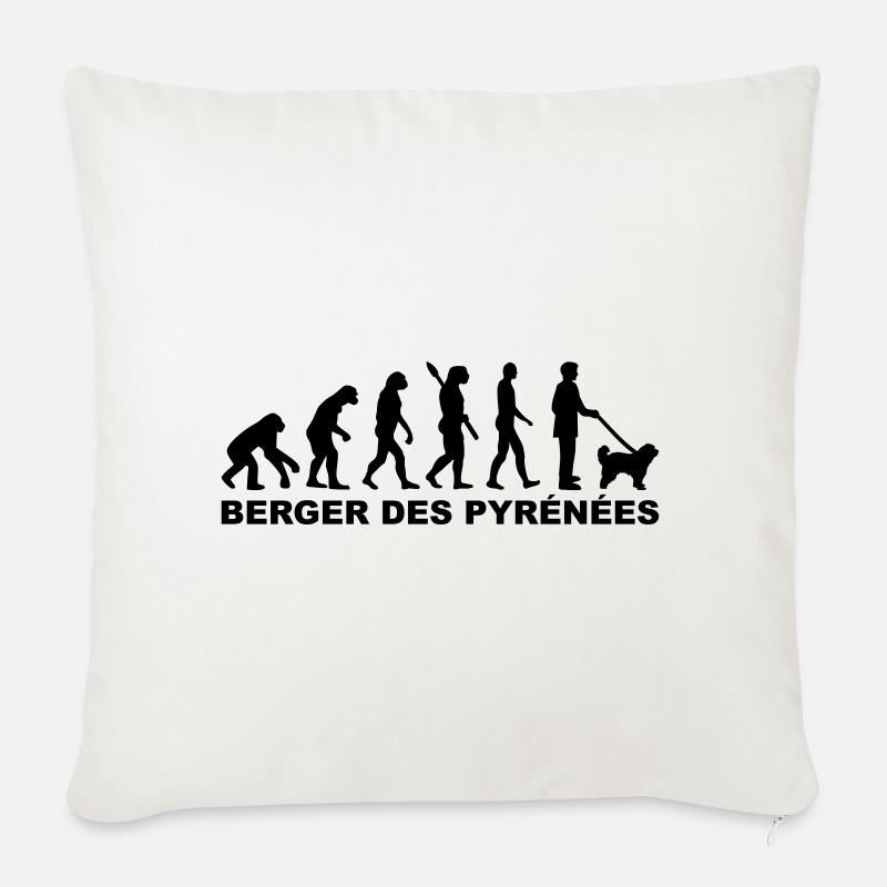 Berger des Pyrénées - Housse de coussin décorative 45 x 45 cm - blanc nature