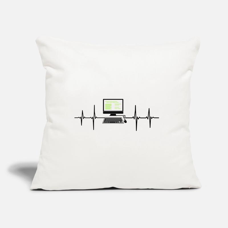 Computer EKG heartbeat programmer pc nerd Sofa pillowcase 17,3'' x 17,3'' (45 x 45 cm)