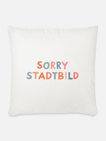 Sorry Stadtbild - Sofakissenbezug 45 x 45 cm - Naturweiß