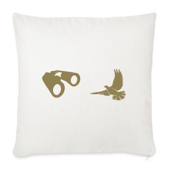 Minimalist Bird Watching Silhouette - Sofa pillowcase 17,3'' x 17,3'' (45 x 45 cm) - natural white - Front