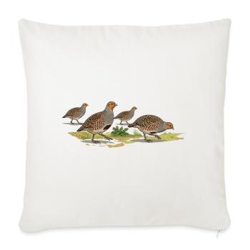 Rebhühner - Sofakissenbezug 45 x 45 cm - Naturweiß  - Vorne
