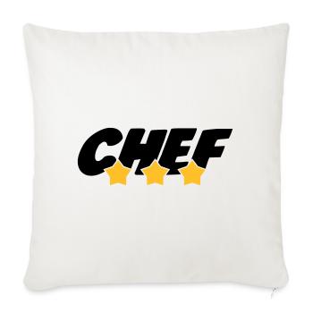 Chef - Cuisine - Patron - Boss - Cooking - Food - Sofa pillowcase 17,3'' x 17,3'' (45 x 45 cm) - natural white - Front