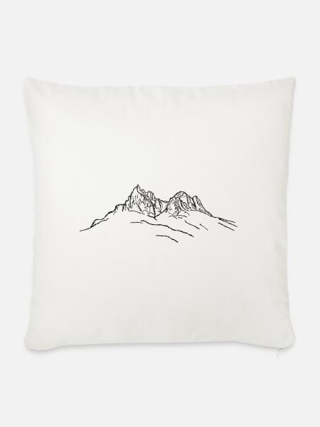 Schlern, Dolomiten, Alpen, Berge, Berg, Südtirol - Sofakissenbezug 45 x 45 cm - Naturweiß 