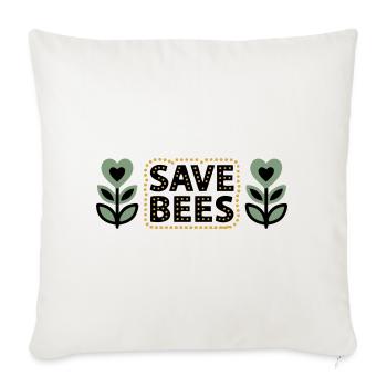 Save Bees Bees Flowers Conservation Beekeeper - Sofa pillowcase 17,3'' x 17,3'' (45 x 45 cm) - natural white - Front