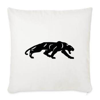 Schwarzer Panther - Sofakissenbezug 45 x 45 cm - Naturweiß  - Vorne