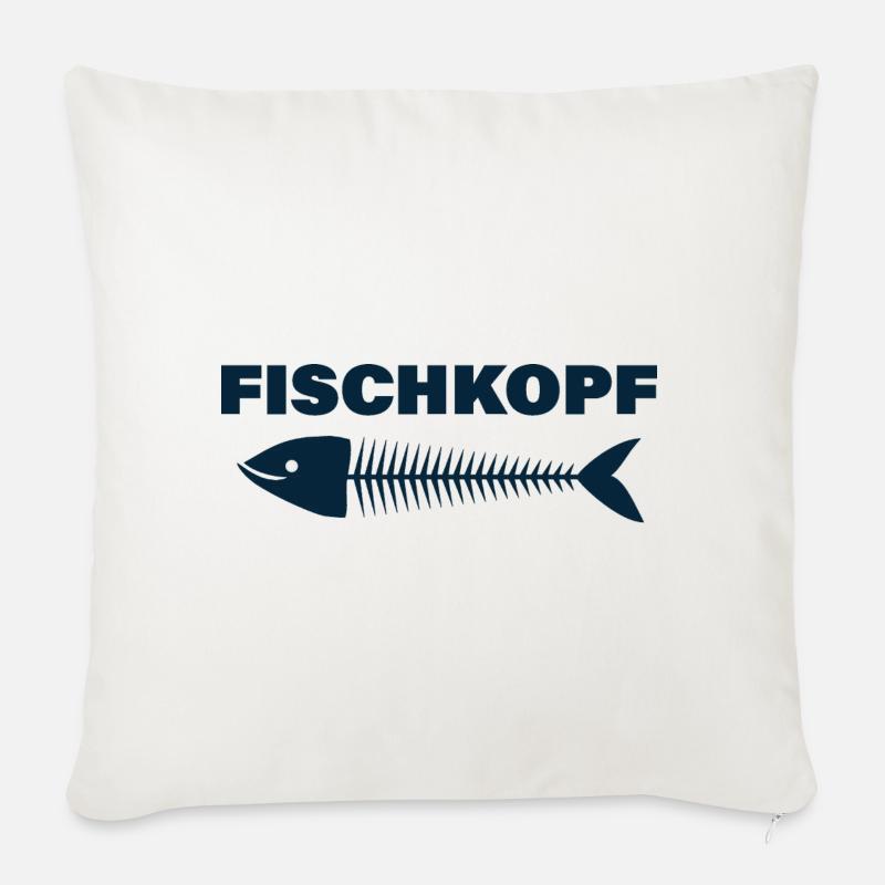 FISCHKOPF - Sofakissenbezug 45 x 45 cm - Naturweiß 