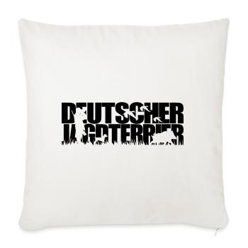 DEUTSCHER JAGDTERRIER Jagdhunde Jagdhund Wilsigns - Sofakissenbezug 45 x 45 cm - Naturweiß  - Vorne