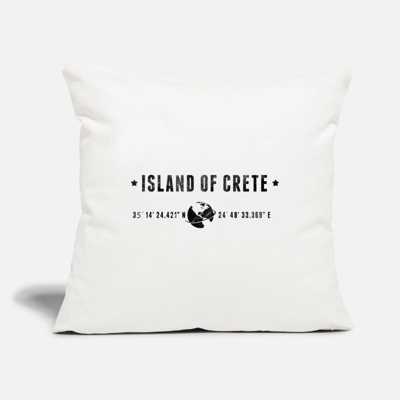 Crete Stylized Geographical Coordinates Sofa pillowcase 17,3'' x 17,3'' (45 x 45 cm)