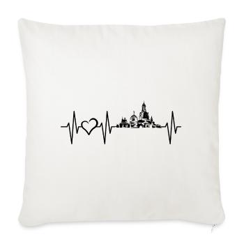 Dresden Heart Heartbeat Symbol Icon Love City - Sofa pillowcase 17,3'' x 17,3'' (45 x 45 cm) - natural white - Front