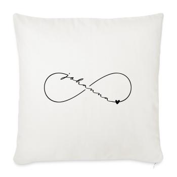 Johanna Name Infinity Symbol - Sofa pillowcase 17,3'' x 17,3'' (45 x 45 cm) - natural white - Front