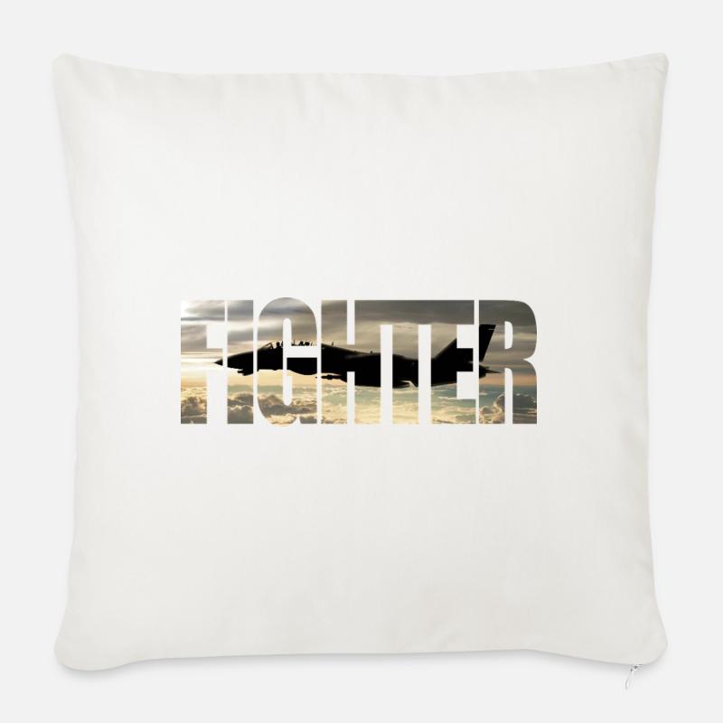 Chasseur F-14 Tomcat - Housse de coussin décorative 45 x 45 cm - blanc nature