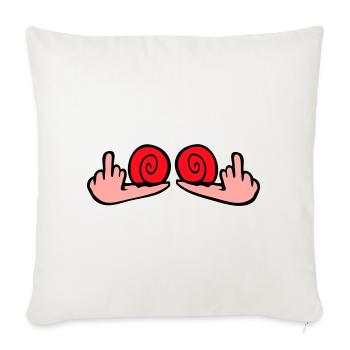 Schnecke Mittelfinger Beleidigung Wichser Fuck You - Sofakissenbezug 45 x 45 cm - Naturweiß  - Vorne