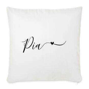 Pia Prénom Décoratif - Housse de coussin décorative 45 x 45 cm - blanc nature - Devant
