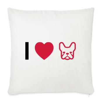 bouledogue français - Housse de coussin décorative 45 x 45 cm - blanc nature - Devant