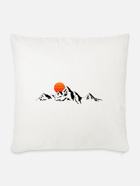 Berge Klettern und Wandern - Sofakissenbezug 45 x 45 cm - Naturweiß 