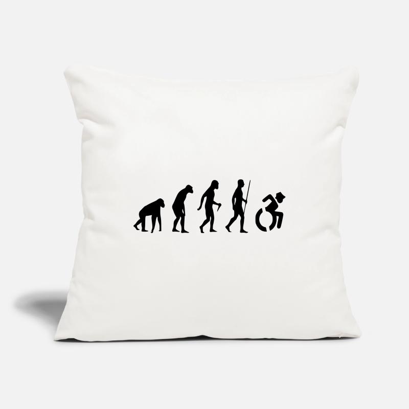 Fauteuil roulant Evolution. L’évolution du fauteuil roulant # Housse de coussin décorative 45 x 45 cm