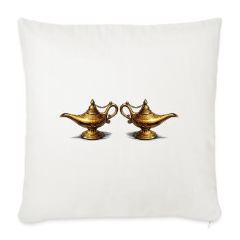 Lampes à huile dorées - Housse de coussin décorative 45 x 45 cm - blanc nature - Devant