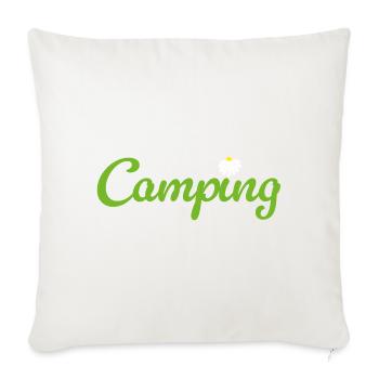 Camping Flower Camper Quotes Hobby Summer Van Life - Sofa pillowcase 17,3'' x 17,3'' (45 x 45 cm) - natural white - Front