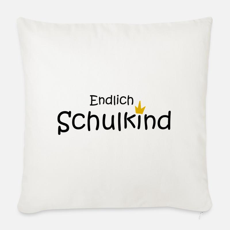 endlich Schulkind - Sofakissenbezug 45 x 45 cm - Naturweiß