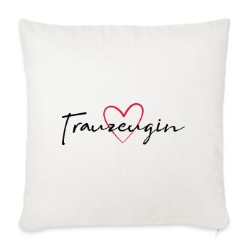 Demoiselle d’honneur - Housse de coussin décorative 45 x 45 cm - blanc nature - Devant