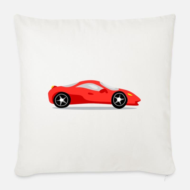 Roter Sportwagen - Sofakissenbezug 45 x 45 cm - Naturweiß