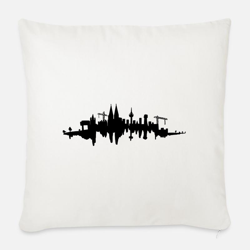 Kölner Skyline - Sofakissenbezug 45 x 45 cm - Naturweiß 