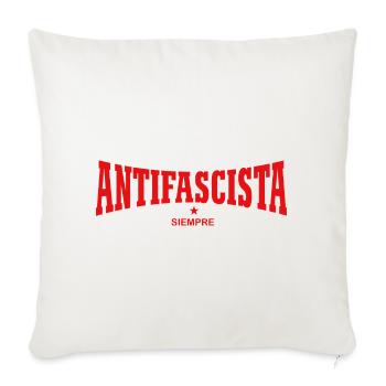 Antifascista Siempre – Antifa Forever - Housse de coussin décorative 45 x 45 cm - blanc nature - Devant
