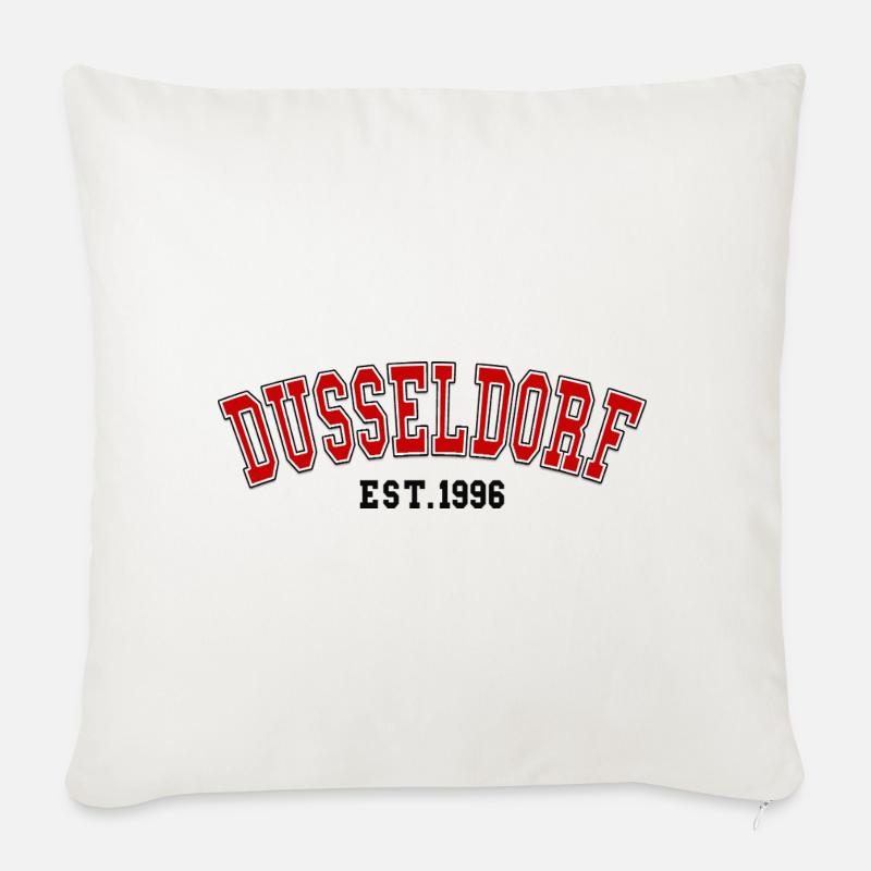 Düsseldorf gegründet 1996 - Sofakissenbezug 45 x 45 cm - Naturweiß